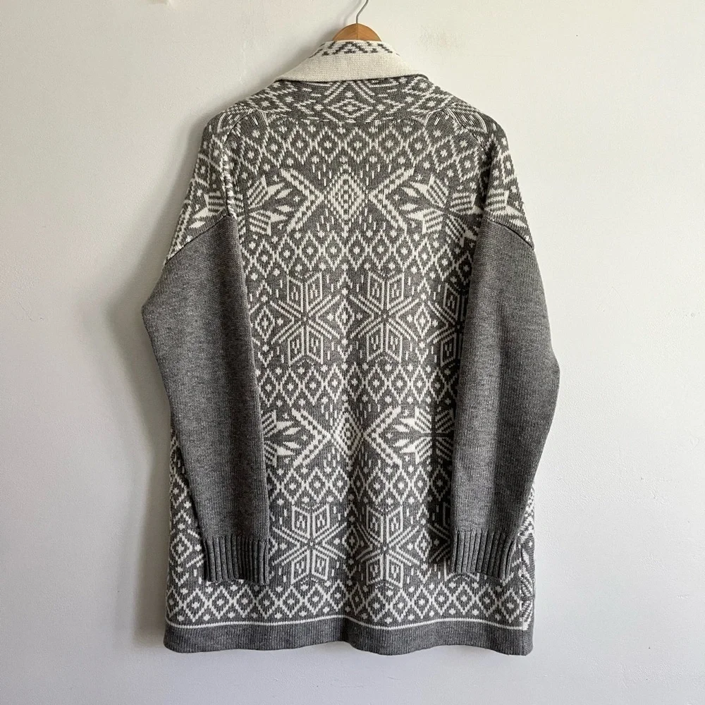 Talbots Open front Gray  Wool Cashmere Cardigan